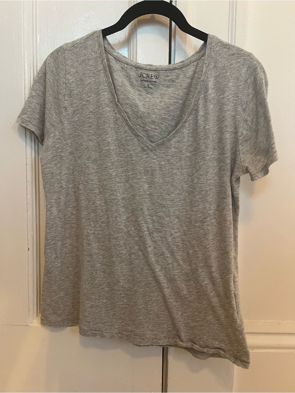 J. Crew Short-Sleeve V-Neck Tee in Heather Gray